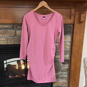Old Navy Pink Long Sleeve Stretch Maternity Dress Sz Large